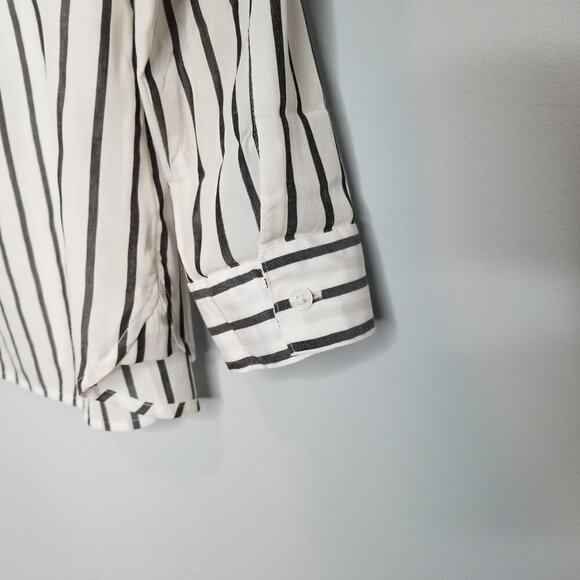 Express Black and White Striped Button Down Shirt - Picture 11 of 12